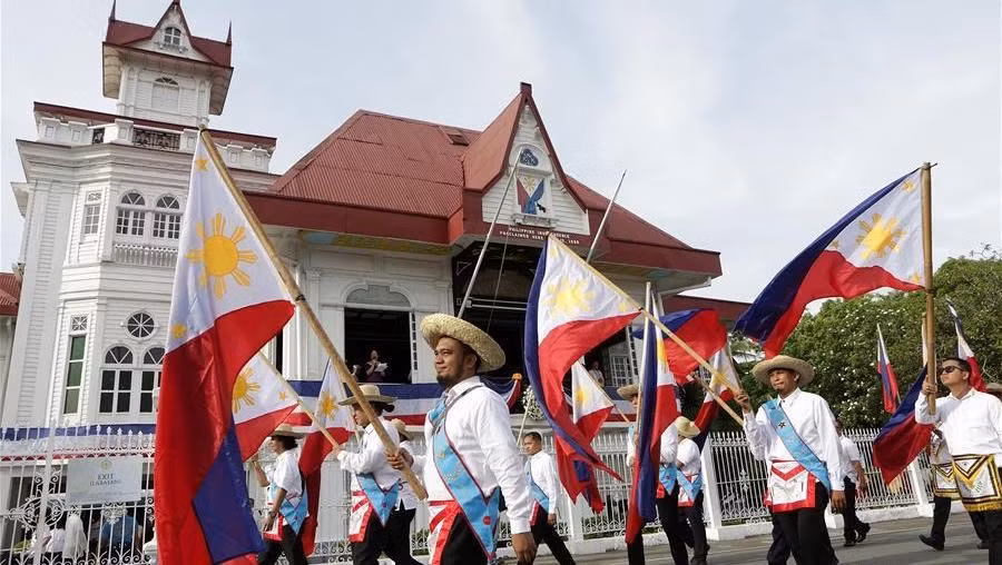 Kỷ niệm Ngày Tuyên bố độc lập của Philippines tại tỉnh Cavite, Philippines, ngày 12/6/2019. (Ảnh minh họa: Xinhua)