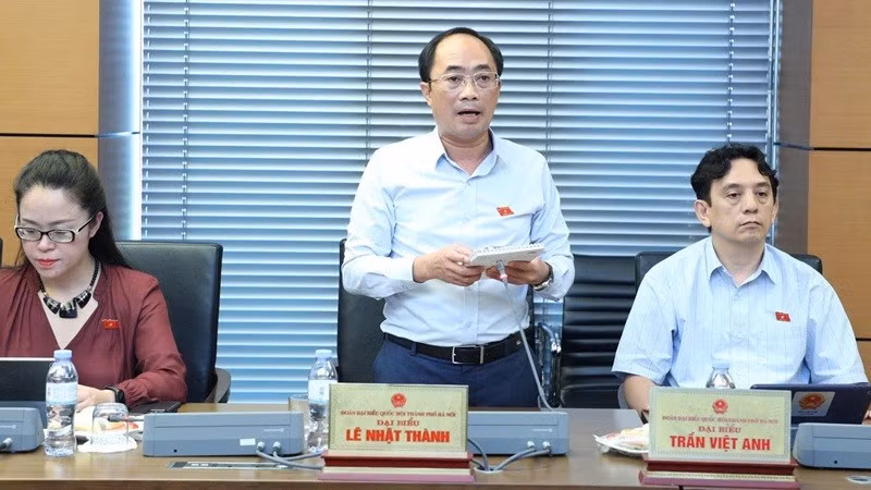 Đại biểu Lê Nhật Thành (Hà Nội) phát biểu.