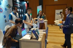 Các đơn vị trưng bày giải pháp chuyển đổi số tại Triển lãm và Hội nghị Tech4life được tổ chức tại Thành phố Hồ Chí Minh.