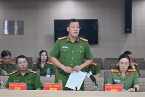 Đại diện lãnh đạo Cục Cảnh sát hình sự, Bộ Công an, thông báo về kết quả phòng chống tội phạm sử dụng công nghệ cao 9 tháng năm 2025 và Quý III-2025