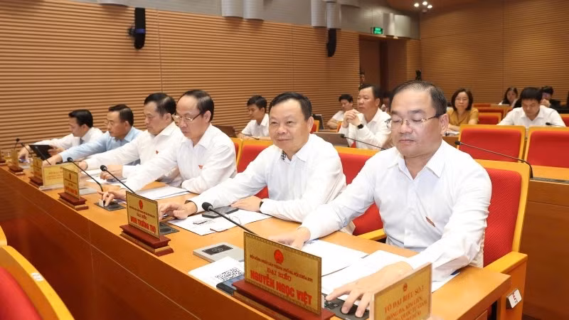 Các đại biểu Hội đồng nhân dân thành phố biểu quyết thông qua Nghị quyết.