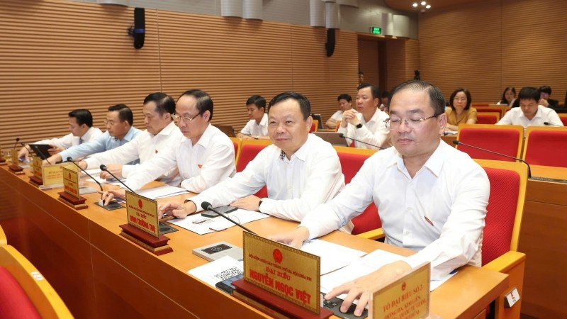 Các đại biểu Hội đồng nhân dân thành phố biểu quyết thông qua Nghị quyết.