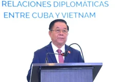 Đại tướng Nguyễn Trọng Nghĩa, Ủy viên Bộ Chính trị, Bí thư Trung ương Đảng, Chủ nhiệm Tổng cục Chính trị Quân đội nhân dân Việt Nam phát biểu tại lễ kỷ niệm. 