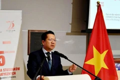 Đại sứ Hà Hoàng Hải phát biểu khai mạc hội thảo. (Ảnh: Đại sứ quán Việt Nam tại Ba Lan)