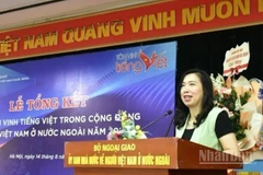 Thứ trưởng Ngoại giao Lê Thị Thu Hằng phát biểu tại Lễ tổng kết Ngày Tôn vinh tiếng Việt trong cộng đồng người Việt Nam ở nước ngoài năm 2025.