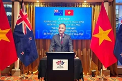 Đại sứ Việt Nam tại New Zealand Phan Minh Giang phát biểu tại lễ kỷ niệm. (Ảnh: Đại sứ quán Việt Nam tại New Zealand