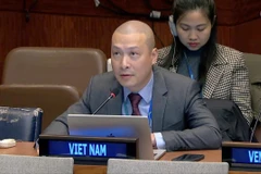Công sứ Nguyễn Hoàng Nguyên, Phó Trưởng Phái đoàn thường trực Việt Nam tại Liên hợp quốc chia sẻ tại Khóa họp lần thứ 64 của Ủy ban Phát triển xã hội Liên hợp quốc.