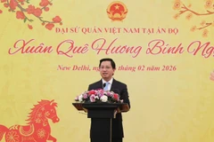 Đại sứ Nguyễn Thanh Hải phát biểu tại sự kiện. (Ảnh: Đại sứ quán Việt Nam tại Ấn Độ cung cấp)