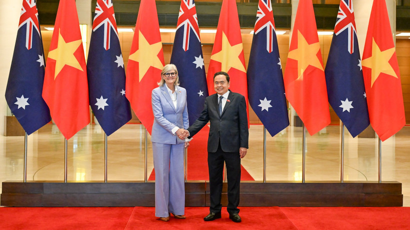 Chủ tịch Quốc hội Trần Thanh Mẫn và Toàn quyền Australia Sam Mostyn tại hội kiến. (Ảnh: Duy Linh)