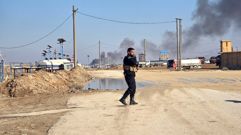 Lực lượng an ninh Syria được triển khai tại tỉnh Hasakah, ngày 21/1/2026. (Ảnh: THX/TTXVN)