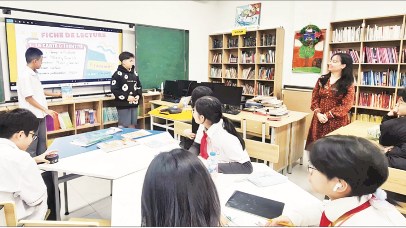 Giờ thực hành của học sinh Trường trung học cơ sở Chu Văn An, thành phố Hà Nội.