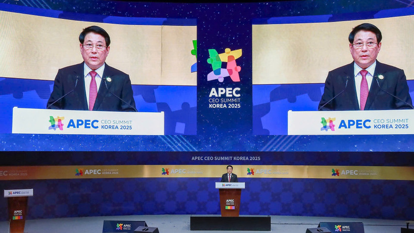 Chủ tịch nước Lương Cường phát biểu tại Hội nghị thượng đỉnh APEC. (Ảnh: XUÂN KỲ)