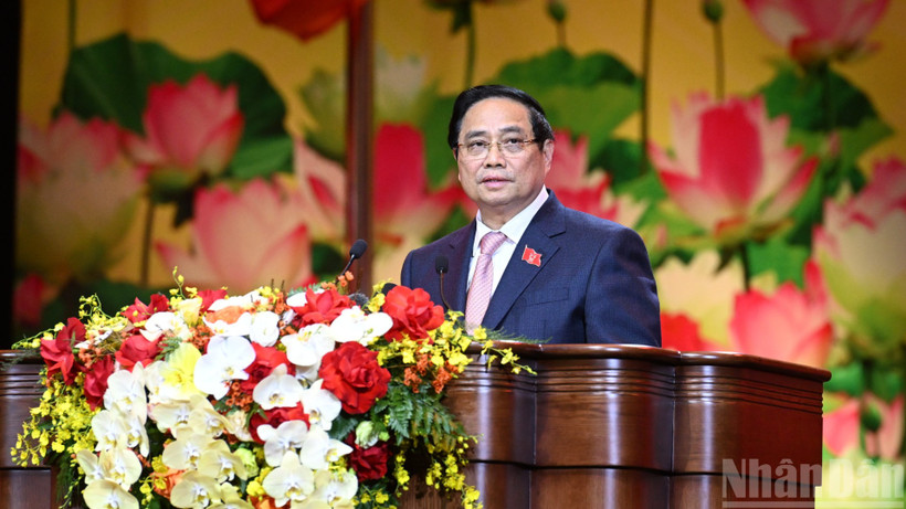 Thủ tướng Chính phủ Phạm Minh Chính phát biểu khai mạc Đại hội Thi đua yêu nước toàn quốc lần thứ XI.