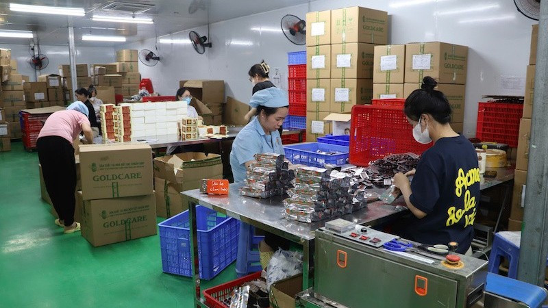 Khu vực đóng gói sản phẩm của Công ty Gold Care.