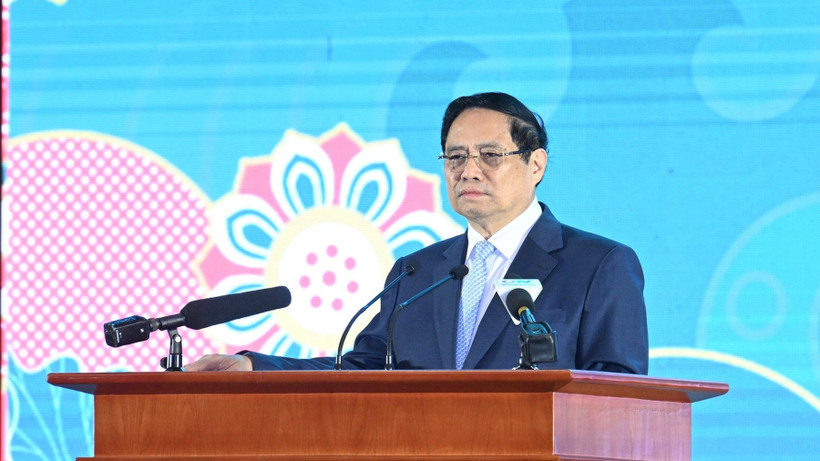 Thủ tướng Chính phủ Phạm Minh Chính phát biểu ý kiến tại Diễn đàn. (Ảnh: TRẦN HẢI)