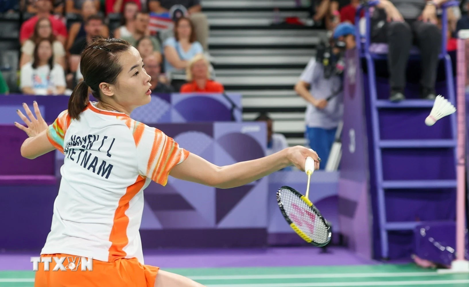 Nguyễn Thùy Linh dừng bước tại vòng bảng Olympic Paris 2024. (Ảnh: Hoàng Linh/TTXVN)
