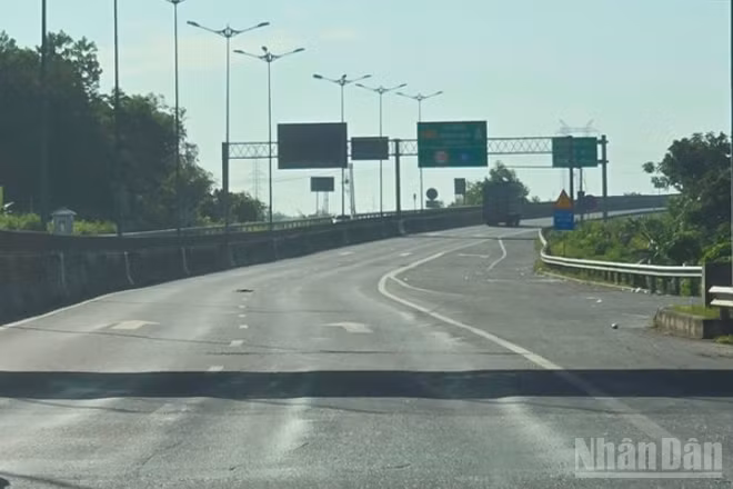 Lún sống trâu trên mặt đường cao tốc Đà Nẵng-Quảng Ngãi. (Ảnh: Báo Nhân Dân)