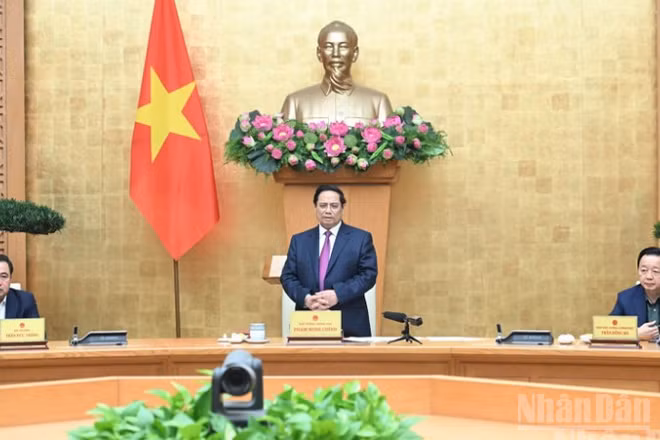 Thủ tướng Phạm Minh Chính chủ trì Phiên họp lần thứ 26 Ban Chỉ đạo Quốc gia về IUU. (Ảnh: Trần Hải)