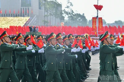 Hình ảnh khối cựu chiến binh Việt Nam tại Lễ kỷ niệm 80 năm Cách mạng Tháng Tám thành công và Quốc khánh 2/9 diễn ra sáng 2/9/2025 tại Hà Nội. (Ảnh: DUY LINH)