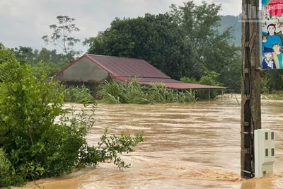 Một điểm ngập sâu tại xã Yên Bình, tỉnh Lạng Sơn.