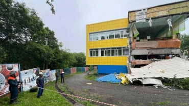 Một trường mẫu giáo bị hư hại sau trận động đất ở Petropavlovsk-Kamchatka, Nga, ngày 30/7/2025. (Ảnh: Chính quyền Kamchatka/Xinhua)