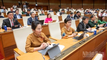 Đại biểu Quốc hội tham dự phiên họp. (Ảnh: DUY LINH)