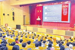 Điểm cầu Bộ Ngoại giao dự Hội nghị toàn quốc quán triệt, triển khai Nghị quyết số 66 và Nghị quyết số 68 của Bộ Chính trị.