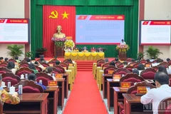 Hội thảo khoa học với chủ đề “Phát triển đội ngũ cán bộ nữ lãnh đạo, quản lý vùng đồng bằng sông Cửu Long trong thời kỳ mới” do Học viện Chính trị quốc gia Hồ Chí Minh phối hợp Tỉnh ủy Vĩnh Long tổ chức ngày 11/10/2025. (Ảnh: BÁ DŨNG)