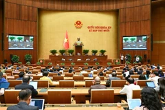 Quốc hội làm việc tại hội trường. (Ảnh: DUY LINH)