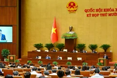 Quốc hội làm việc tại hội trường nghe báo cáo công tác nhiệm kỳ 2021-2026 của Viện Kiểm sát nhân dân tối cao. (Ảnh: DUY LINH)