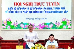 Bộ trưởng Tư pháp Nguyễn Hải Ninh phát biểu tại hội nghị. (Ảnh: TL)