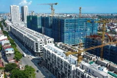 Dự án Khu nhà ở xã hội Tổng kho 3 Lạc Viên (phường Ngô Quyền, Hải Phòng) là dự án nhà ở xã hội quy mô lớn với tổng số 4.456 căn hộ, đang được tập trung thi công. (Ảnh: XUÂN TRƯỜNG)