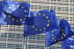 Cờ của Liên minh châu Âu (EU). (Ảnh: Tân Hoa xã)