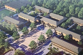 Phối cảnh thiết kế Trường Liên cấp Si Pa Phìn hiện đang được xây dựng tại xã biên giới Si Pa Phìn, tỉnh Điện Biên. 