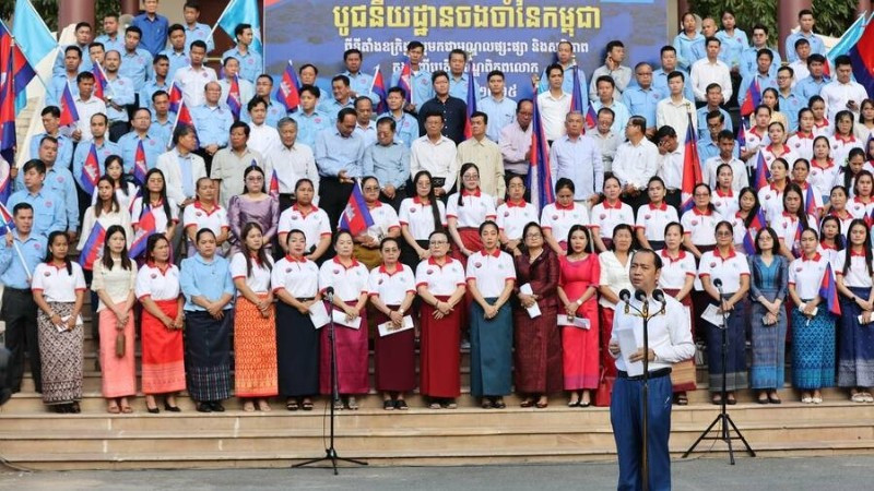 Bộ trưởng Thông tin Campuchia Neth Pheaktra chủ trì một trong những hoạt động chào mừng sự kiện. (Ảnh: Bộ Thông tin Campuchia) bo-truong-thong-tin-8465.jpg