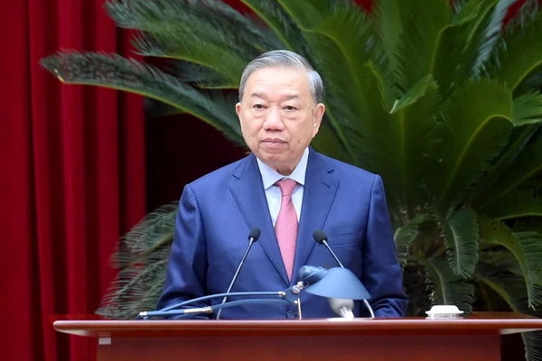 Tổng Bí thư Tô Lâm phát biểu khai mạc Hội nghị. (Ảnh ĐĂNG KHOA)