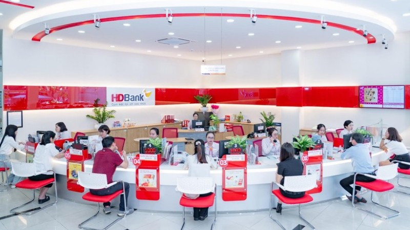 Quầy giao dịch của HDBank.