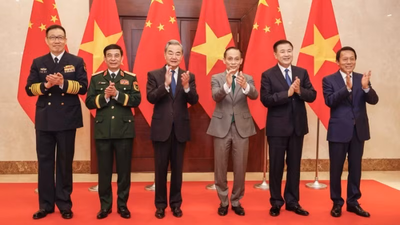 Bộ trưởng Ngoại giao, Quốc phòng, Công an Việt Nam-Trung Quốc tại Hội nghị lần thứ nhất, cơ chế đối thoại chiến lược 3+3. (Ảnh: Bộ Ngoại giao)
