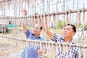 Chủ một cơ sở sản xuất kiểm tra chất lượng sản phẩm.