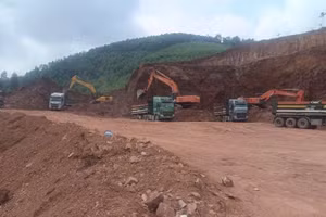 Khu vực khai thác đất của Công ty trách nhiệm hữu hạn Bất động sản Thành Nam.