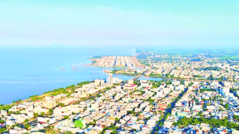 Phường Rạch Giá nhìn từ trên cao. (Ảnh PHƯƠNG VŨ).