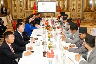 Quang cảnh hội đàm. (Ảnh: TTXVN)