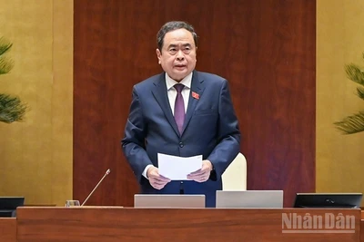 Chủ tịch Quốc hội Trần Thanh Mẫn phát biểu. (Ảnh: DUY LINH)