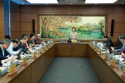 Quang cảnh phiên thảo luận tại Tổ 1 (Đoàn thành phố Hà Nội) của Quốc hội, chiều 11/11/2025. (Ảnh: Media Quốc hội)