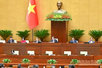 Quang cảnh phiên họp của Quốc hội sáng 11/12. (Ảnh: DUY LINH)