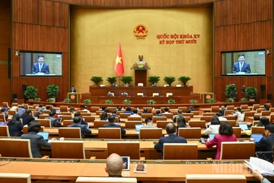 Quang cảnh phiên họp của Quốc hội, sáng 3/11/2025. (Ảnh: DUY LINH)