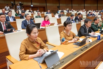 Đại biểu Quốc hội tham dự phiên họp. (Ảnh: DUY LINH)