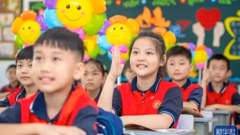 Giờ học của một trường tiểu học ở tỉnh Chiết Giang, Trung Quốc. (Ảnh minh họa: Tân Hoa Xã)