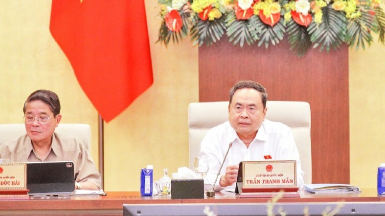 Chủ tịch Quốc hội Trần Thanh Mẫn phát biểu ý kiến tại phiên họp. (Ảnh: ĐĂNG ANH)