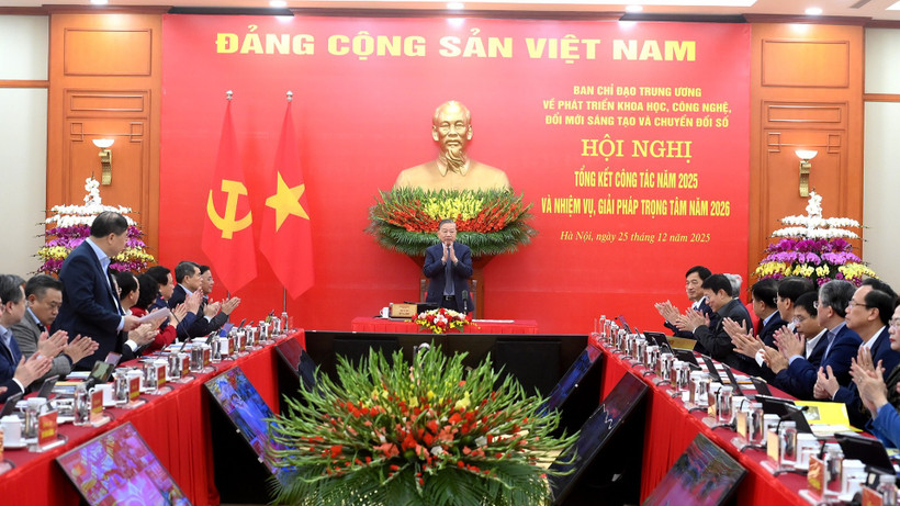 Ban Chỉ đạo Trung ương về phát triển khoa học, công nghệ, đổi mới sáng tạo và chuyển đổi số tổ chức Hội nghị tổng kết công tác năm 2025 và nhiệm vụ, giải pháp trọng tâm năm 2026. (Ảnh ĐĂNG KHOA)